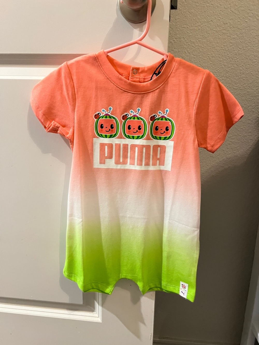 PUMA x CocoMelon Kids' Ombre Peach to Lime Romper